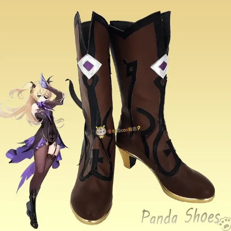 Genshinimpact Fischl Cosplay Shoes Comic Anime Game Cos Long Boots Fischl Cosplay Costume Prop Shoes for Con Halloween Party