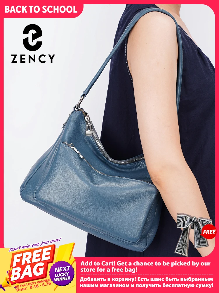 Women Bags Grey - Zency Cowhide Leather Handbag Women Grey
