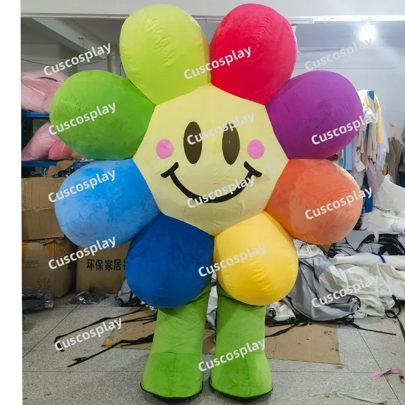 Christmas Inflatable Flower Mascot Lovely Colorful Costume For Adult Cosplay Mascot Carnival Cosplay Without Battery