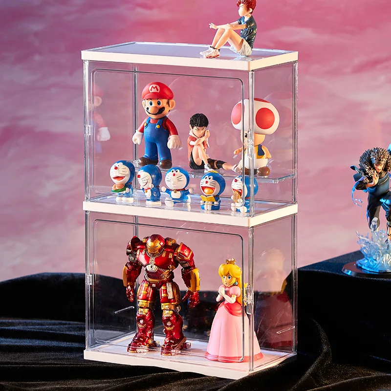 Acrylic Showcase for Collectible Figures and Blind Box Toys, Clear Display Stand for LEGO and Bubblegum Pop Mart