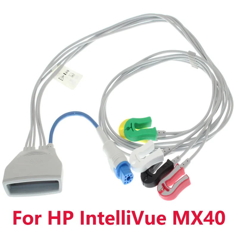 Compatible HP IntelliVue MX40 1.4/2.4 GHz–SH Monitor 865350/865351 Holter ECG EKG 3/5 Lead Wire EHPB5R-90P-I With 8Pin SpO2 Plug