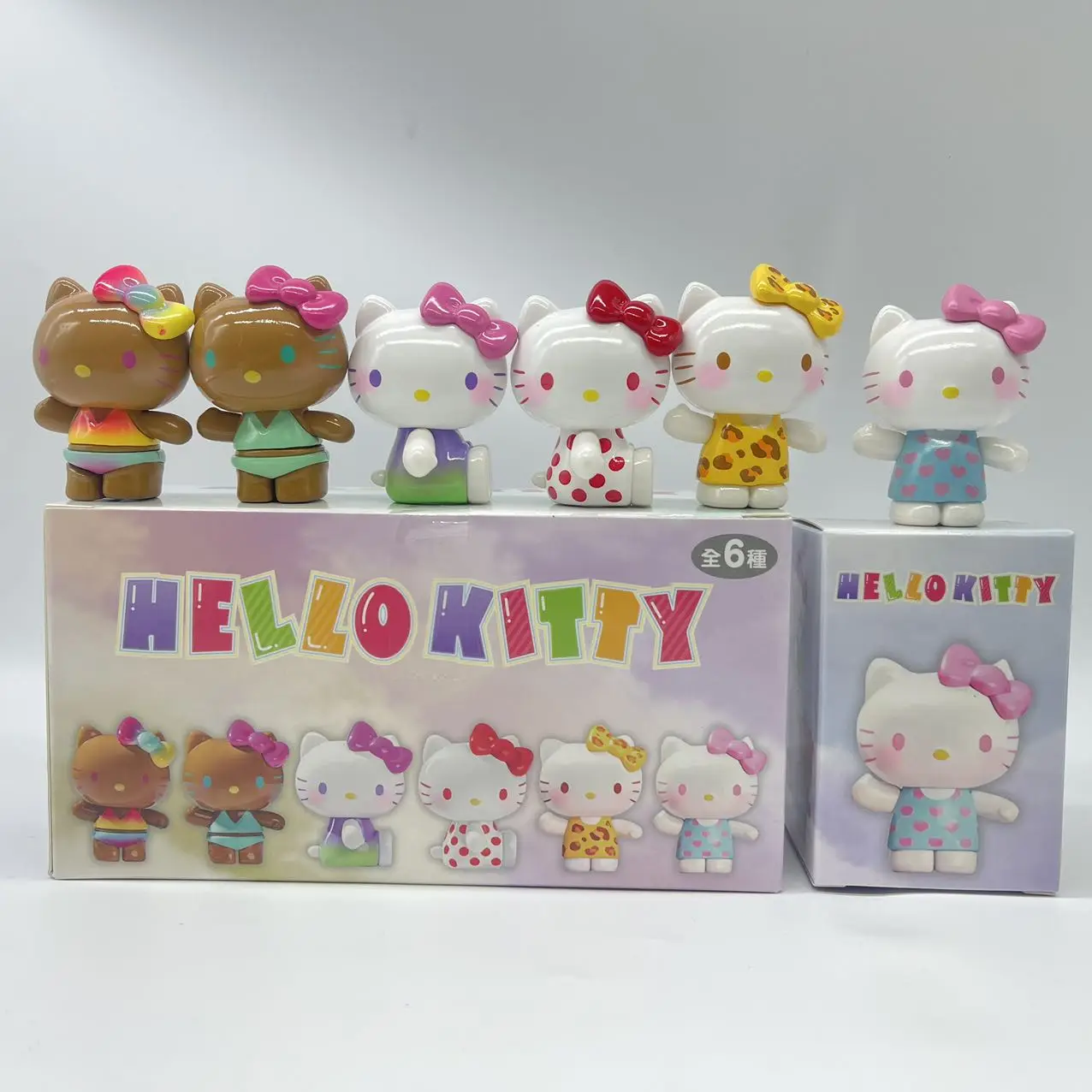 الصيف كيتي تمثال قوس قزح السكر سلسلة العصرية صندوق أعمى اللعب الحيوان سطح المكتب الديكور تذكارية هدية تحصيل العناصر