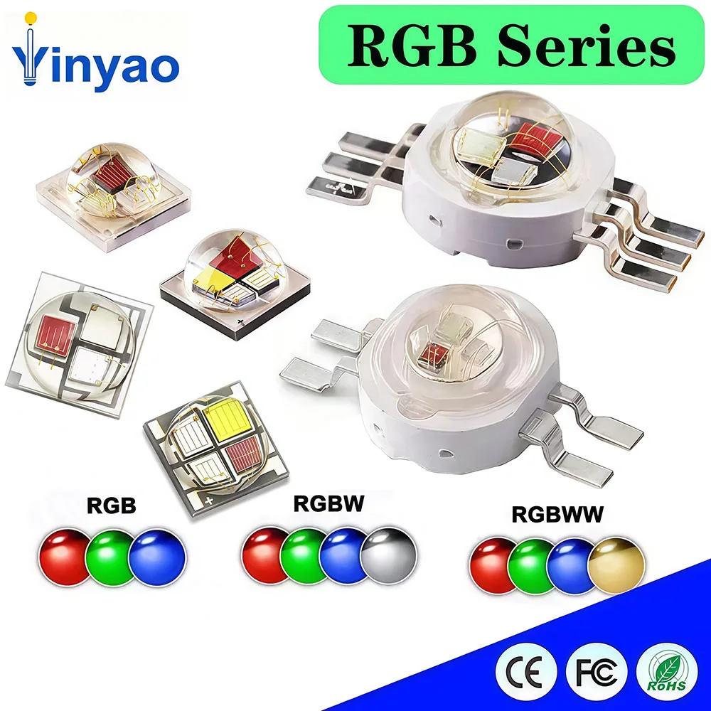 5-10Pcs LED RGB RGBW RGBWW RVW RYW  VGB 3W 4W 6W 9W 12W SMD 5050 High Power Bead 4Pin 6Pin 8Pin Color DIY For Stage Light
