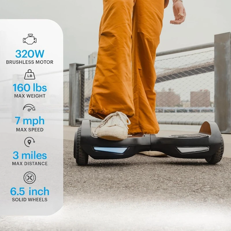 Electric Hoverboard | 7MPH Top Speed, 3 Mile Range, Long Lasting Lithium-Ion Battery, 6HR Full-Charge