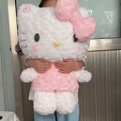 Big Size Sanrio Plushies Rose Hello Kitty Plush Toy Hello Kitty Stuffed Anime Hello Kitty Plushies KT Cat Doll Xmas Gifts