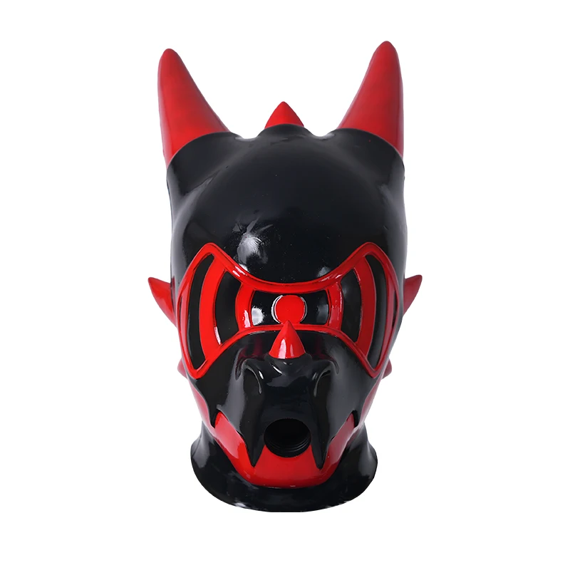 Furrjoi-mascarilla colorida de silicona Hypno Dragon Drone para disfraces de Cosplay, fetiche peludo, juego de mascotas, capucha de fiesta, tocado de látex mejorado