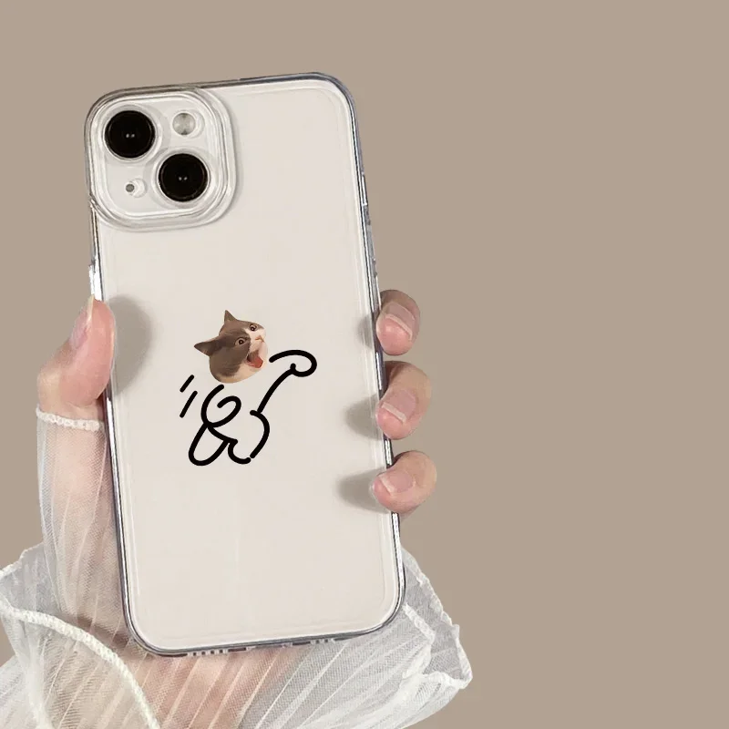 Funny Matchstick Men Dog Cat Phone Case For iPhone 17 16 15 13 11 12 14 Pro Max Mini 7 8 Plus SE X XS XR 17E Clear Covers Fundas