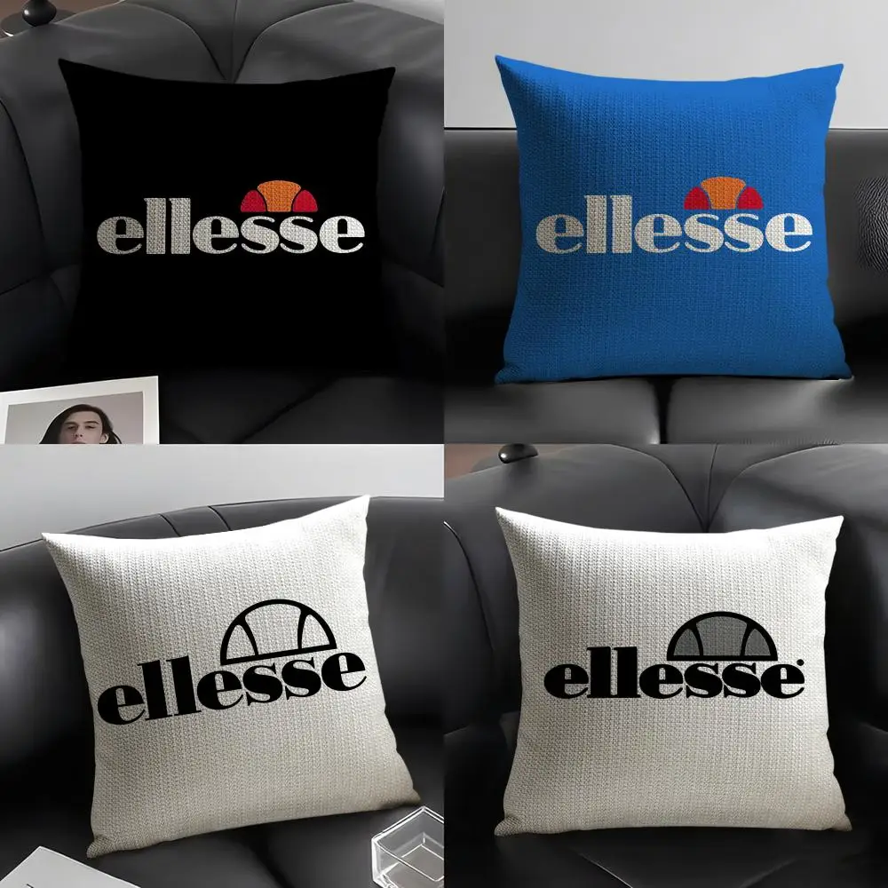 E-Ellesse Brand Cushion Cover Natural Linen Organic Fabric Double-Sided Printing Sofa Home Decor Gift Pillow Case
