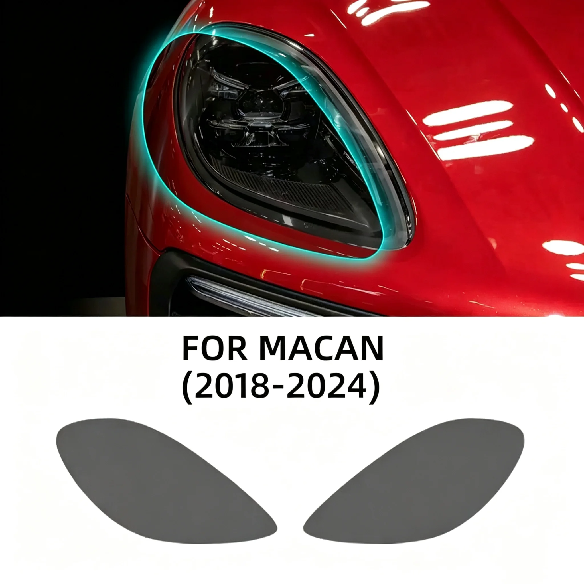 For Porsche Macan 2018-2024 Car Headlight Film Clear Smoked Transparent TPU Protective Film PPF Anti-scratch Sticker