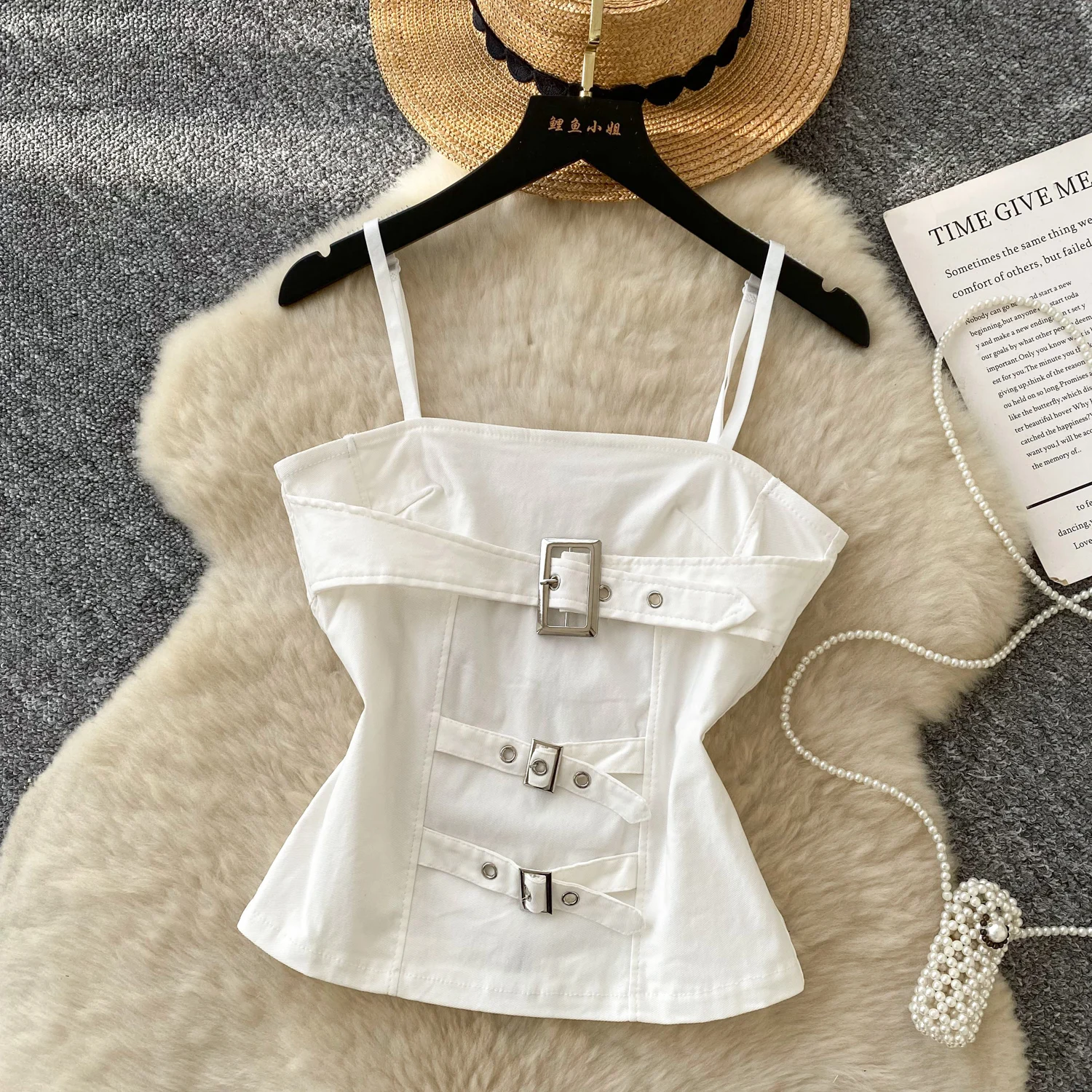 

Chic Camis solid sleeveless Tank Top Slim Crop Top Sexy Corset Bustier hotsweet autumn Clothing