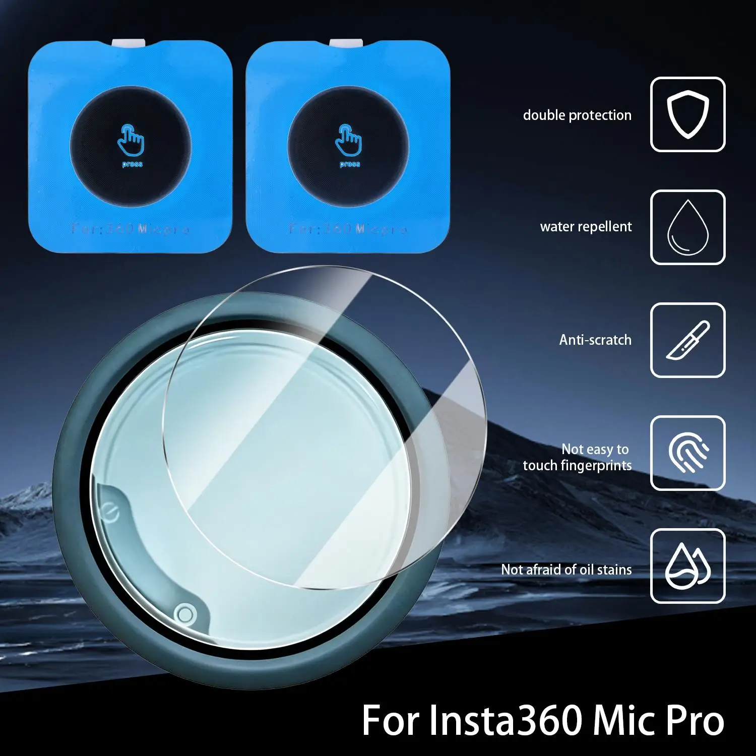 Screen Protector for Insta360 Mic Pro Transmitter 9H Tempered Glass Film Anti-Fingerprint Protective Films For Insta360 Mic Pro
