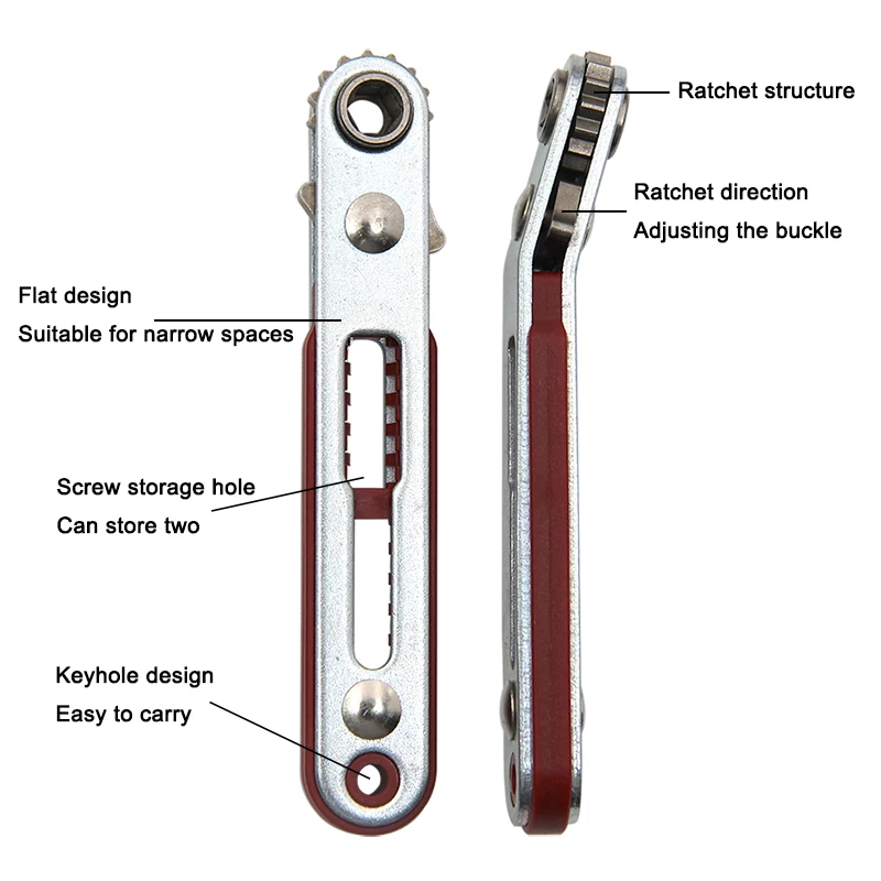 1PC Mini Ratchet Wrench Hexagon Bidirectional Control for Single/Double Head Screwdriver Drill Bits Tool 1/4\