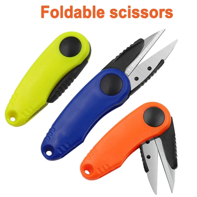 Telescopic Rope Kit Fishing Line Cutter Clipper Nipper Quick Knot Tool Shrimp Shape Fold Fishing Scissors Fishing Tackle