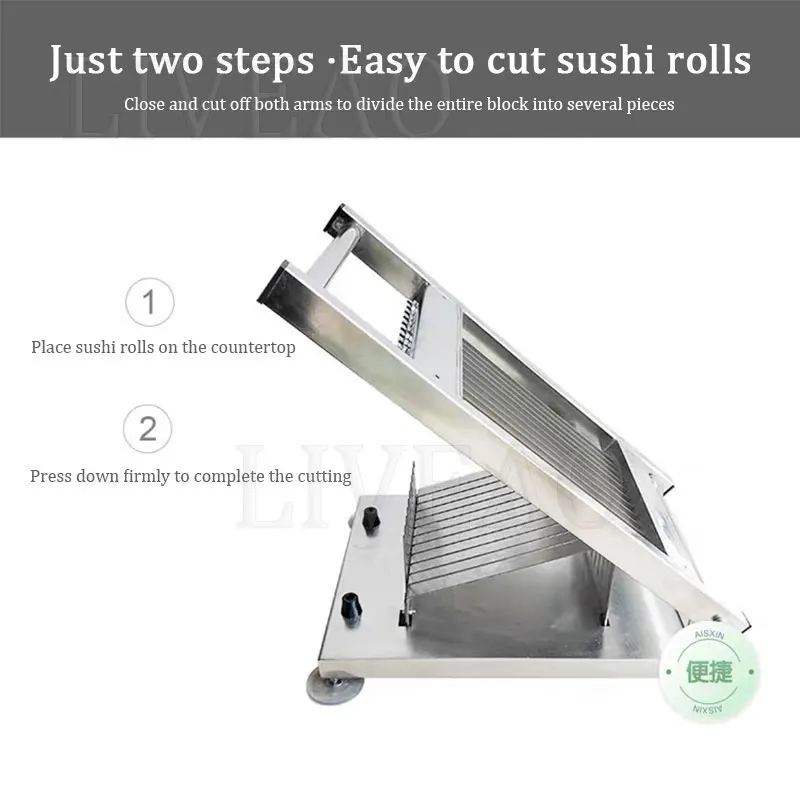 Máquina para hacer rollos de Sushi, fabricante de rollos de arroz cuadrados, cortador de bolas de arroz de algas marinas, máquina de corte de Sushi