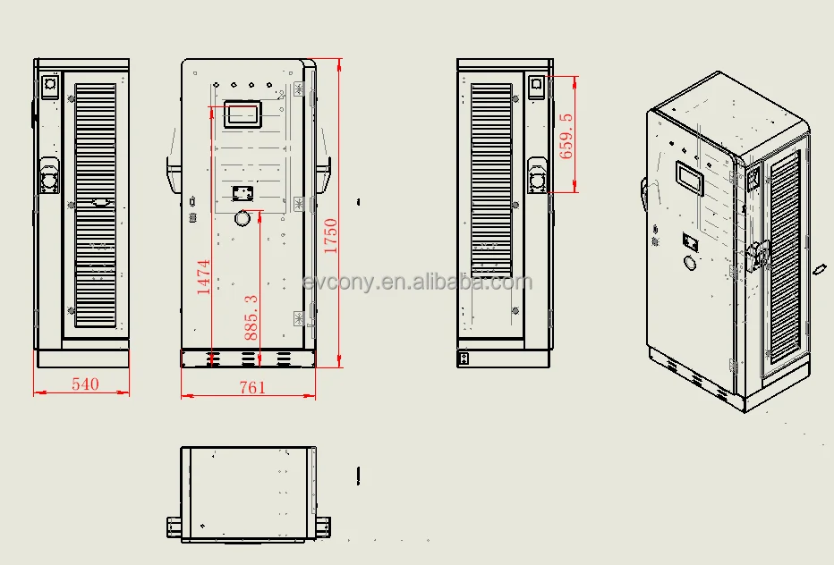 60-160kW 강력한 전기차 충전기, 380V-480V 산업용 전압, 글로벌 시장 적용을 위한 CE/FCC 인증