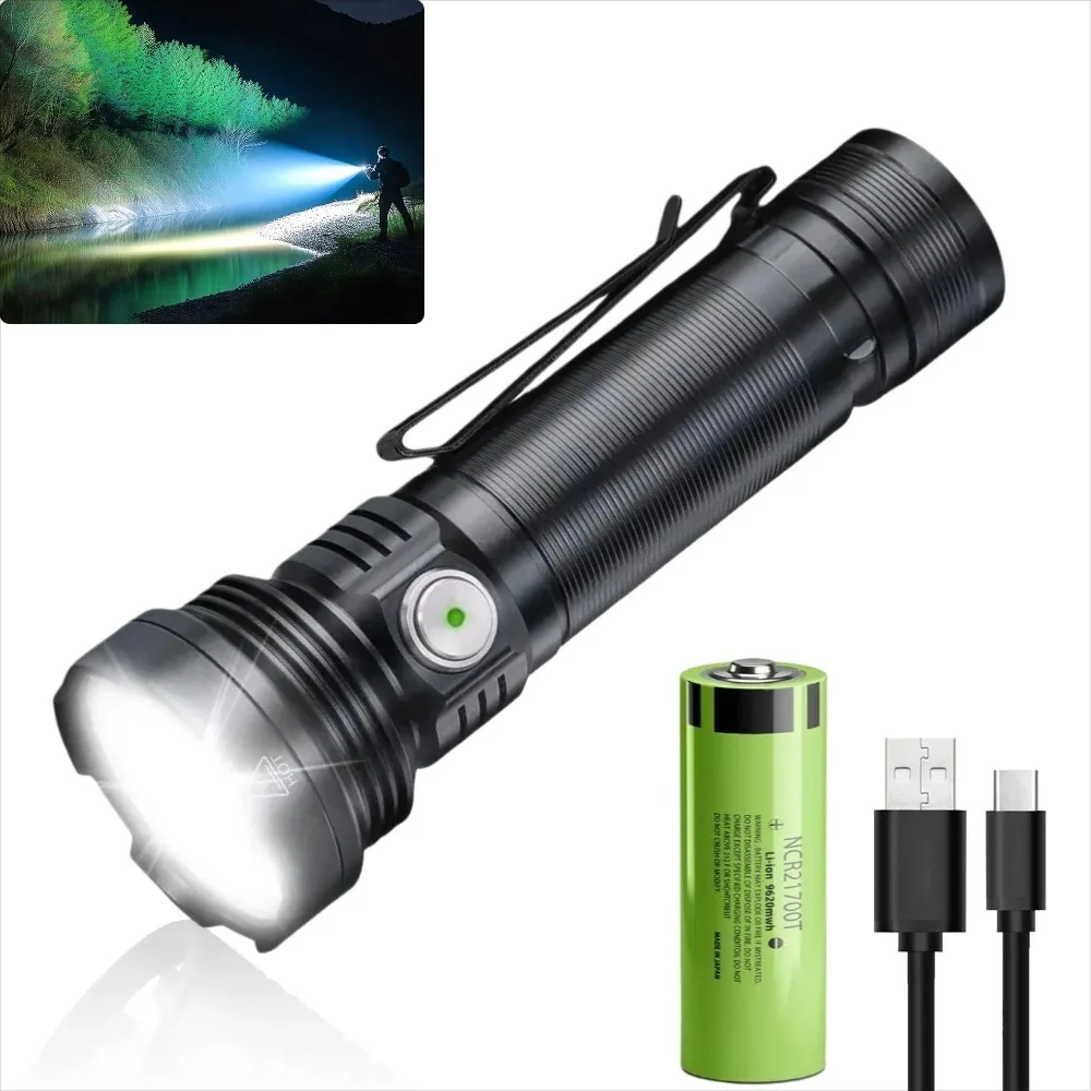 

Фонарь 2500 лм, 5 светодиодов, с зарядкой Type-C, из алюминиевого сплава, водонепроницаемый, для экстренных ситуаций, работы, кемпинга, рыбалки