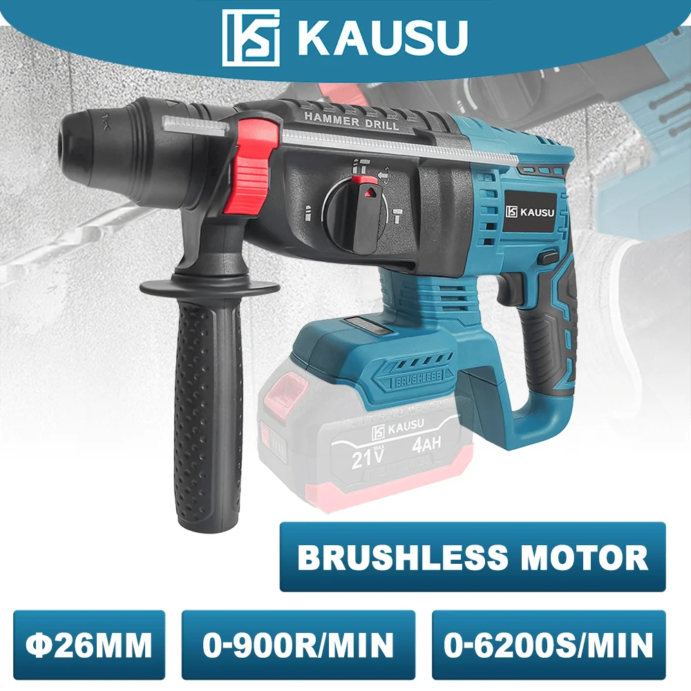 3 in 1 Brushless Electric Hammer Cordless Rotary Hammer Drill Steel Concrete Multifunctional Power Tool For Makita 18V Battery