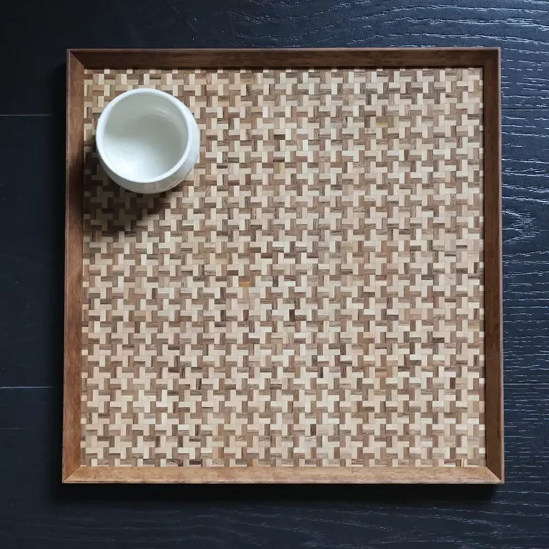 Natural Dyed Sliced Cut Water Resistant Wood Veneer for Kitchen Hotels Dining-Tea Plate Veneers