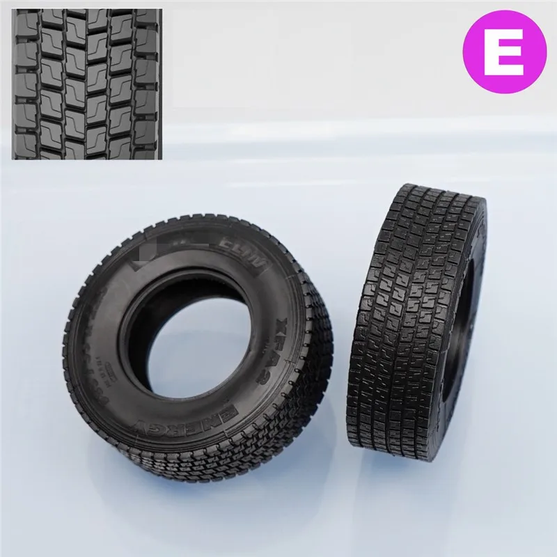 1 Pair RC Tire High Quality Rubber Tyre For 1/14 Tamiya Rc Truck Trailer For Michelin Toy Truck FH16 Semi-trailer RC Toy Truck