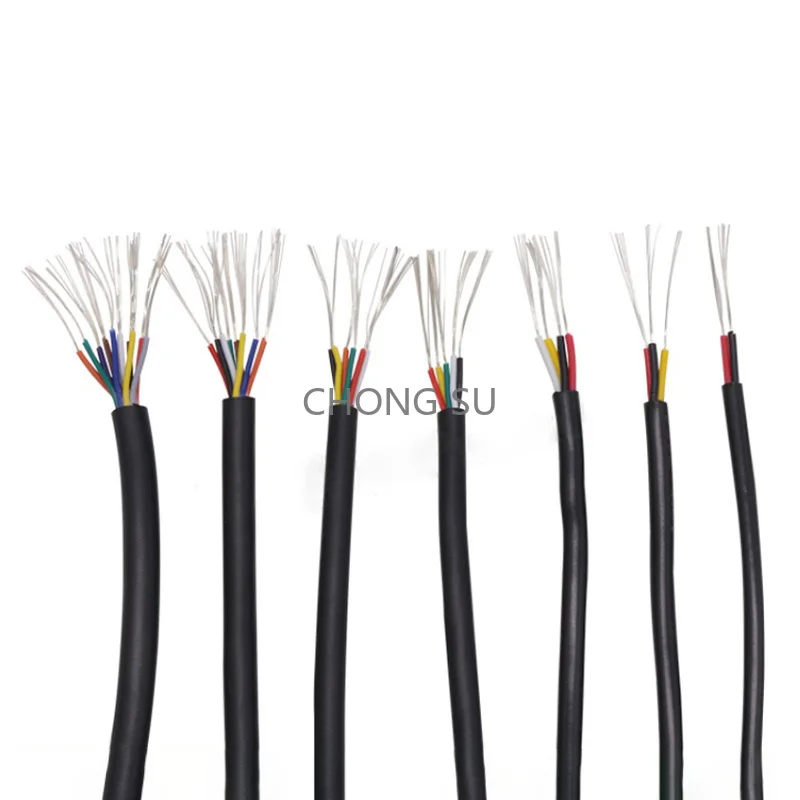 1M 30 28 26 24 22 20 18 16 AWG UL2464 2-10 Cores PVC Insulation Electronic Wire Cable Copper Tinned Signal Cable Wire Light Line