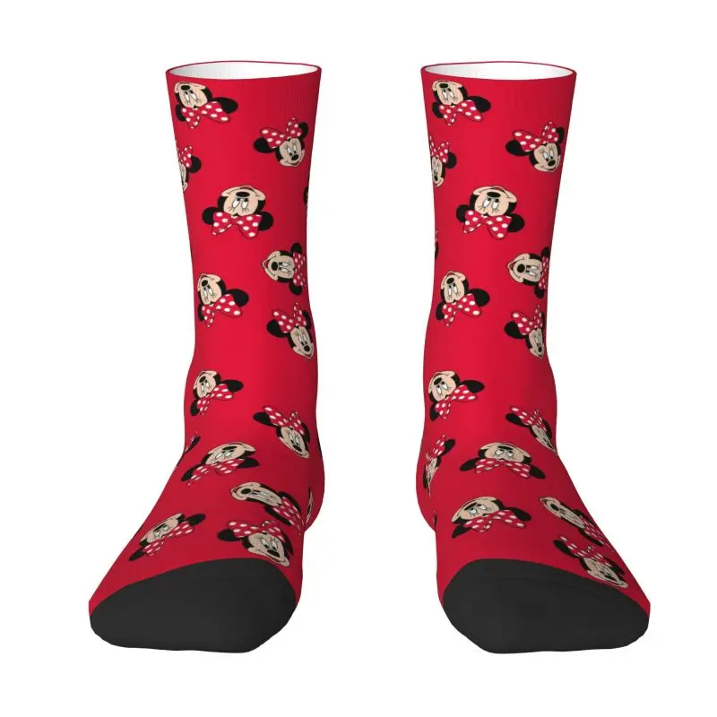 Minnie Mouse Head Toss Dress Socks Mens Womens Warm Funny Novelty Crew Socks