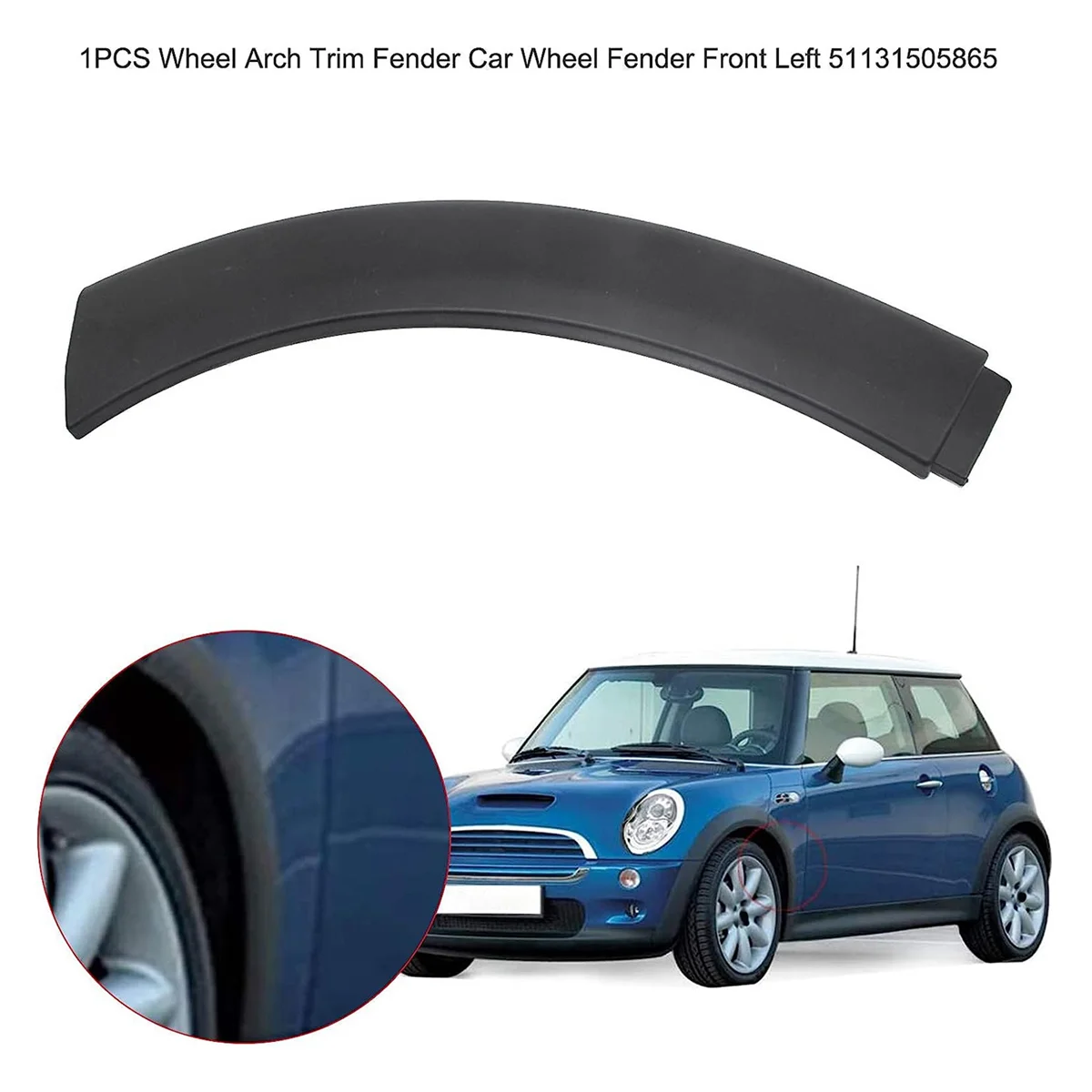 51131505864 Front Wheel Left Rear Wheel Arch Hood Fender Arch Cover Trim Wheel Arch Edge Fender for BMW MINI Cooper