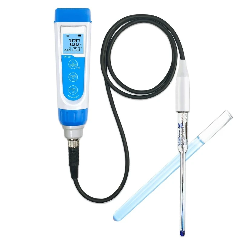 PH60-MS Handheld pH Meter Tester Kit with Electrode for Lab-Grade pH Measurement in Small，home.