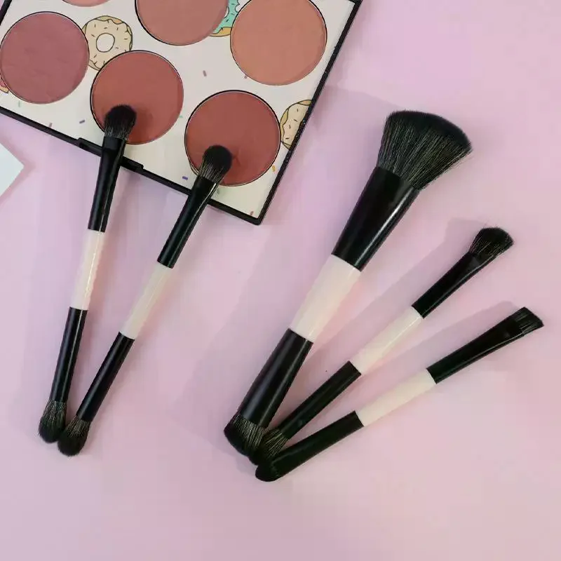 1/5 pezzi pennello per fondotinta a doppia estremità professionale per miscelazione di contorni strumenti per trucco cosmetico fard in polvere in fibra artificiale