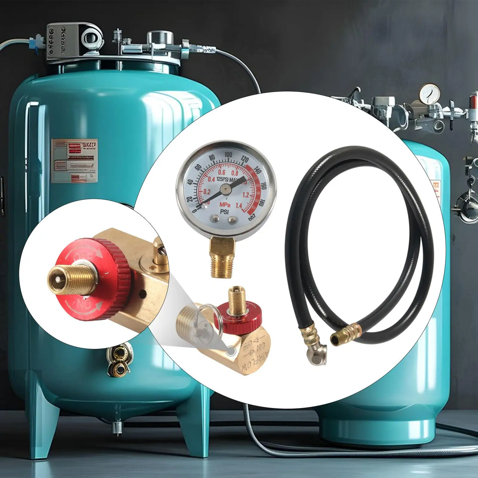 

Комплект для ремонта воздушного бака, аксессуары, высокопроизводительная профессиональная алюминиевая поворотная ручка со заменой шланга, включая безопасный клапан