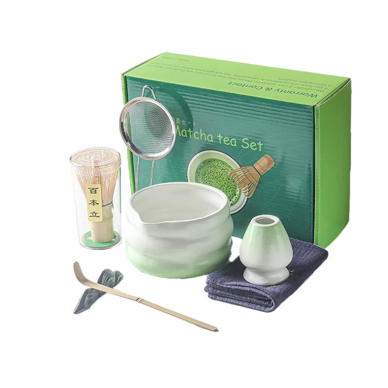 

1-7PCS Japanese Matcha Set with Ceramic Bowl Bamboo Matcha Whisk and Tea Scoop for DIY Tea-making Tools Accessories