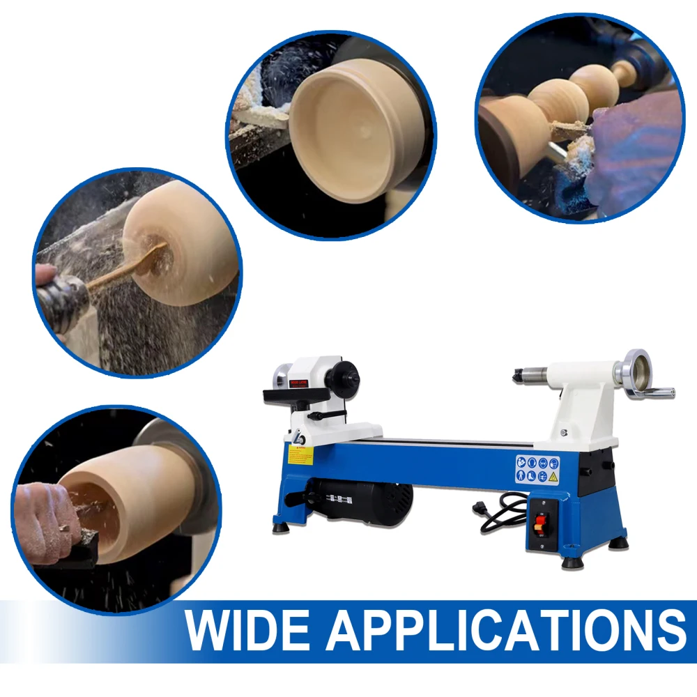 Mesin Bubut Kayu Benchtop 5 Kecepatan Variabel Mesin Bubut Pembalik Kayu Mini untuk Pengerjaan Kayu Mesin Bubut Kayu Daya Multifungsi