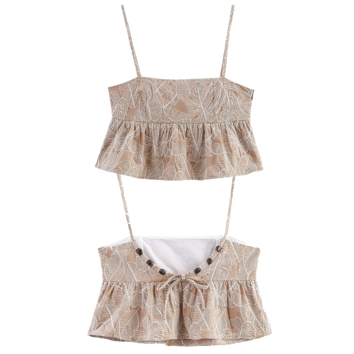 

Dave&Di, хлопковая рубашка-бретелька с цветочной вышивкой во французском стиле, модная элегантная летняя блузка, женский укороченный топ