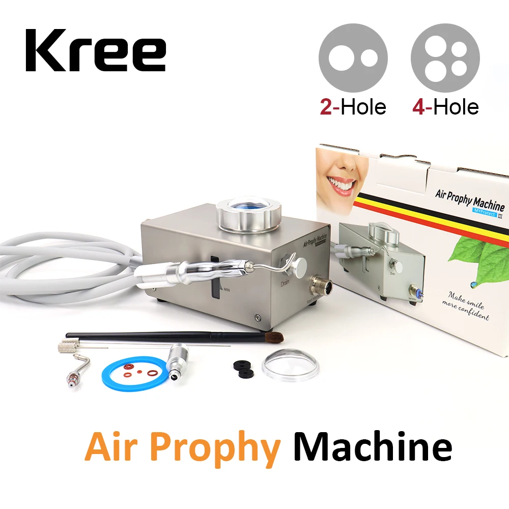 

2/4Hole Professional Dental Sandblasting Prophy Machine Air Polisher Flow Air Water Teeth Cleaning Device Teeth Whitening
