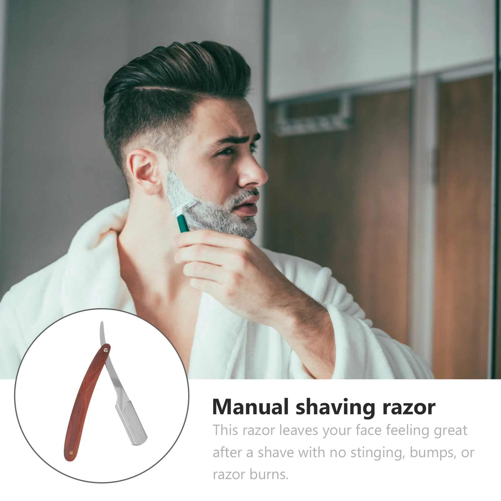 

Portable Manual Shaving Razor Stainless Steel Beard Trimmer Ideal for Home Travel Lightweight Foldable Design