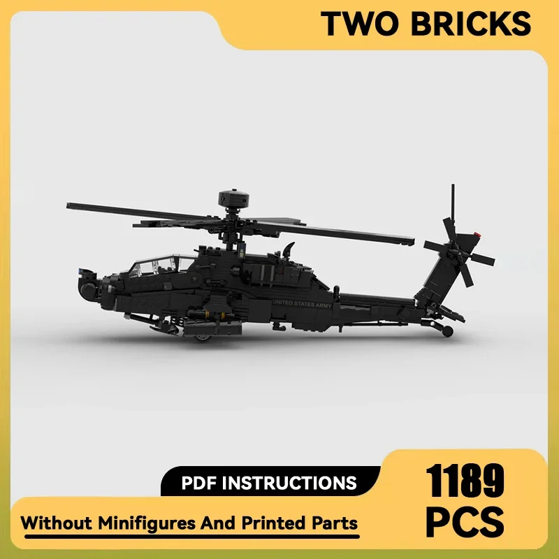 Moc Building Bricks Military Model AH-64E Apache Helicopter Technology Modular Blocks Gifts Toys For Children DIY Sets Assembly