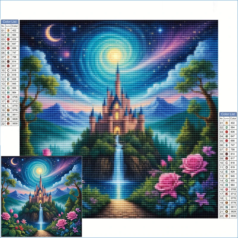 

Diamond Painting Magical Castle Nestled In The Heart Of Nature Diamond Art Clearance Cross Stitch Kit Pictures Mosaic Wall Art
