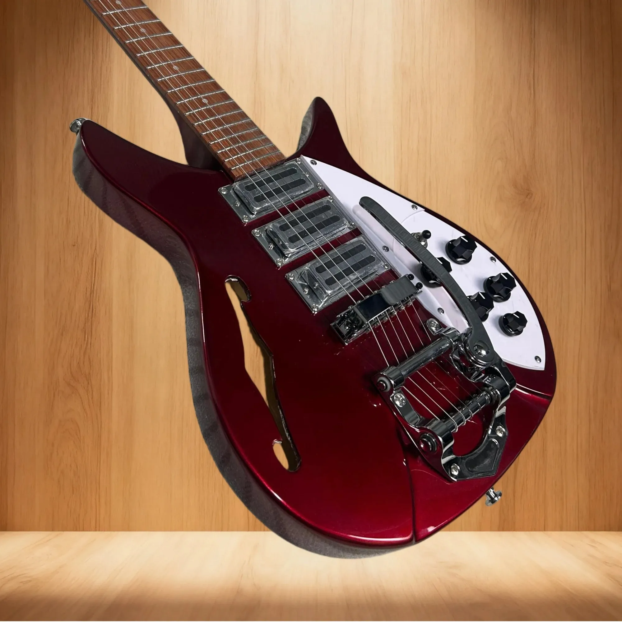 2026 Hot Sale 325 Model  Guitars Semi Hollow Metallic Red Version F Holes 527 mm Scale Length 34 Inches