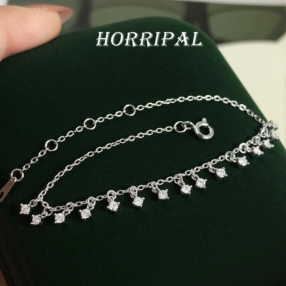 

HORRIPAL D VVS1 Moissanite Tennis Bracelets For Women 925 sterling Silver GRA High quality Party Hot Seller Fashion Jewelry Gift