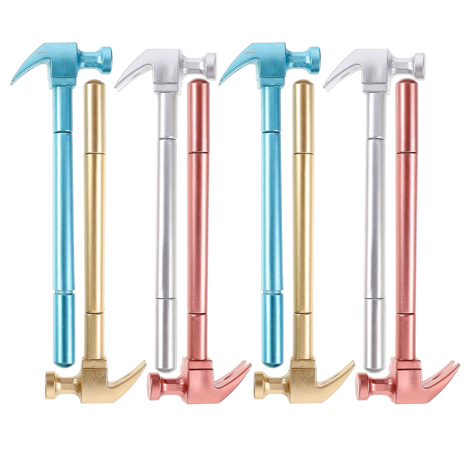 

8pcs Cartoon Hammer Shaped Gel Pens Student School Supplies Writing Tools Red Silver Gold Blue Colors long service life gift