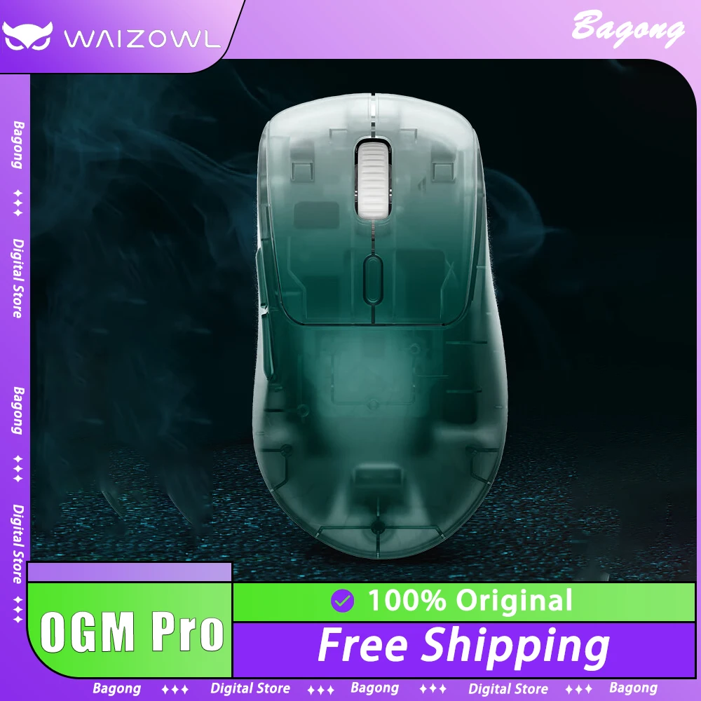 

WAIZOWL OGM Pro Беспроводная Bluetooth-мышь с тремя режимами 2,4G, проводная, 26000 точек на дюйм, 68 г, TTC, 80 м, игровая мышь, перезаряжаемая для Windows Mac