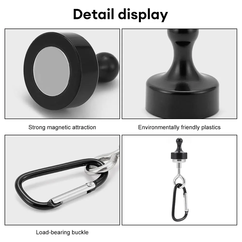 Magnetic Hooks for Canopy Magnet Clip Hanger with Carabiner for Camping Heavy Duty Earth Magnets Tents Swivel Snap