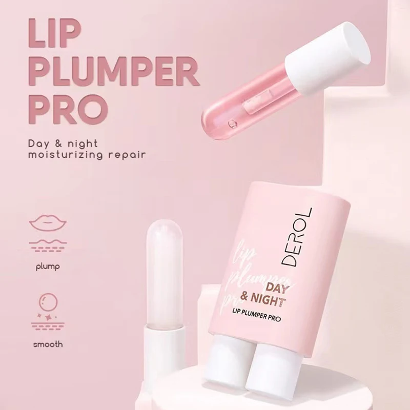 DEROL™ Lip Plumper Kit Day Night Instant Volume Lips Plumper Oil Moisturizing Repairing Reduce Lip Fine Line Serum Cosmetic