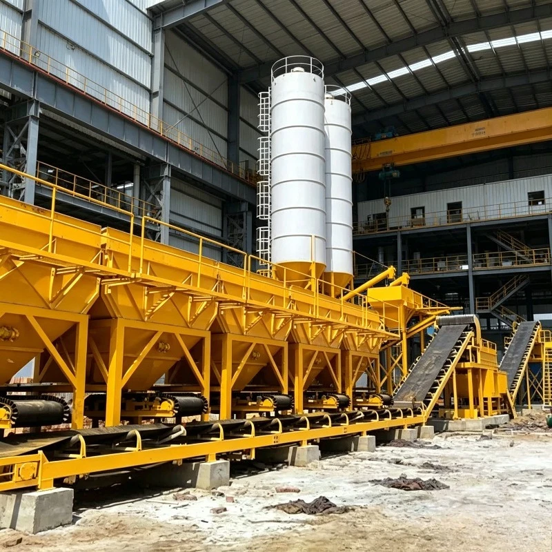 FOB Price Production Line Assembly Stationary Ready Mix Concrete Batching Plant Belt Conveyor Uniform Cement Aggregate Blending