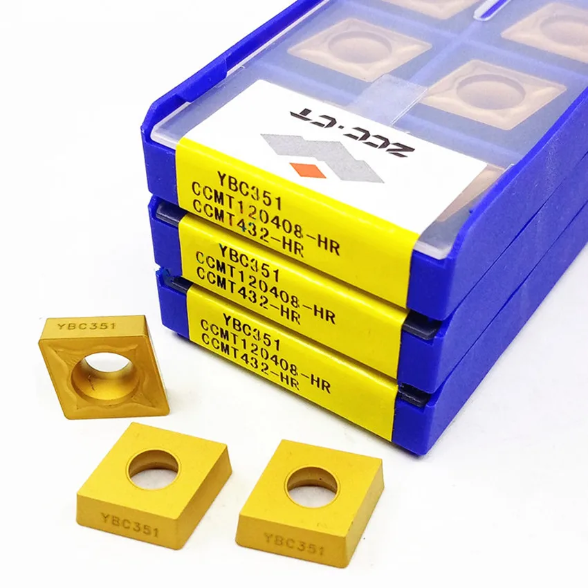 

ZCC.CT CCMT120408-HR YBC351/CCMT120412-HR YBC351/CCMT120412-EM YBG202 CNC carbide inserts For Steel，Stainless steel 10pcs/box