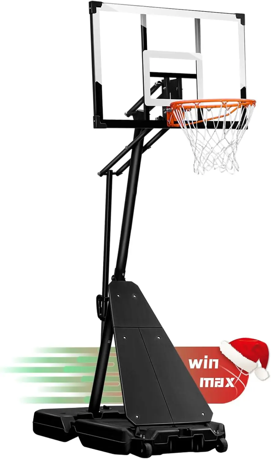 Portable Basketball Hoop Quickly Height Adjusted 4.9-10ft Outdoor/Indoor Basketball Goal System with 44 inch Backboard