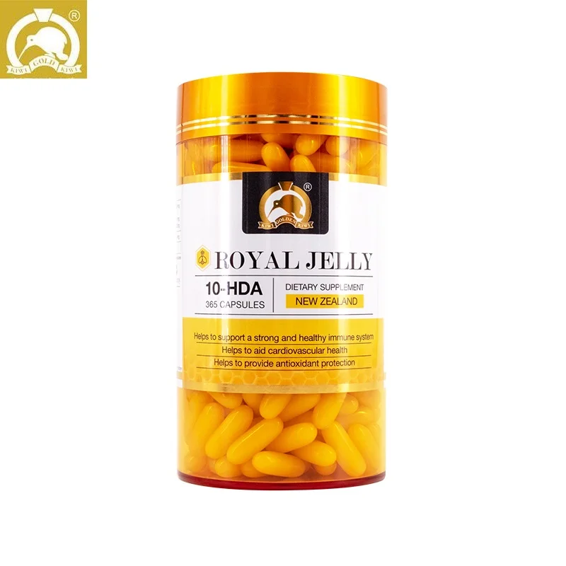 NewZealand Gold Kiwi Royal Jelly 365capsules Honey Bee Health Supplement Wellness Products Proteins Hormones 10HDA Immune System