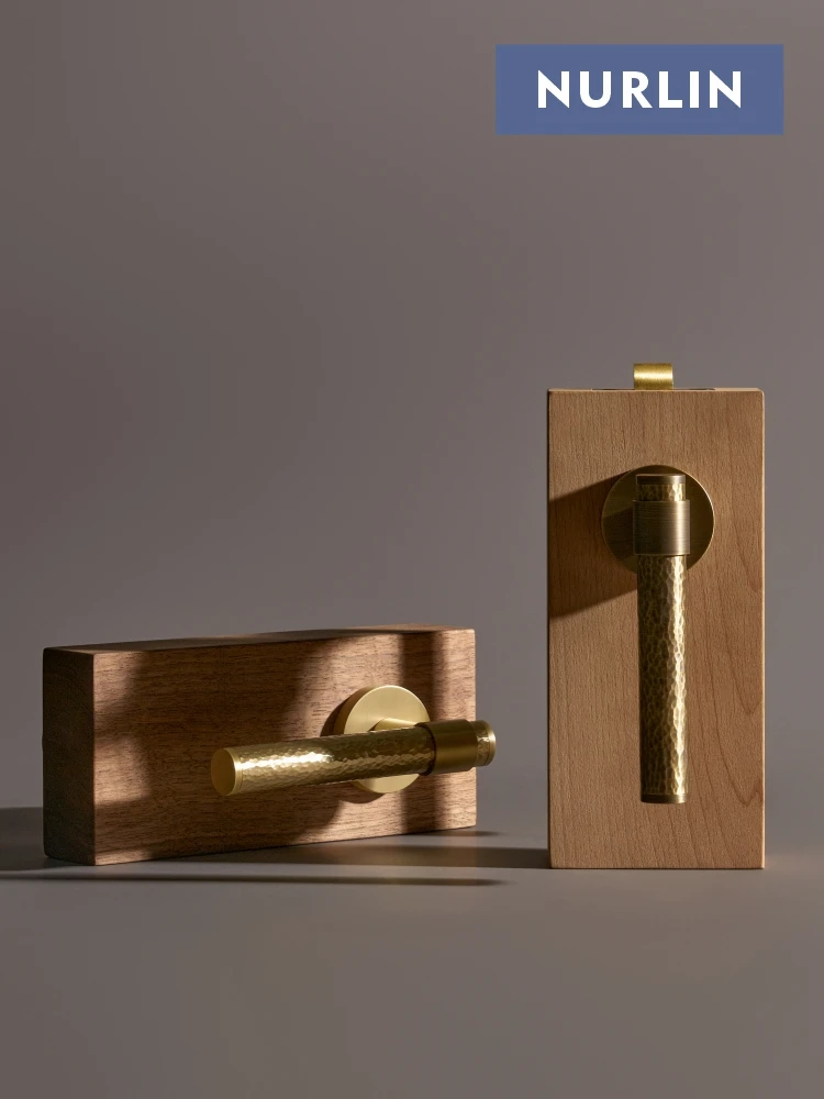 Nurlin الولايات المتحدة الأمريكية القياسية مادة النحاس اليد مطروق قفل باب الحمام مرور الخصوصية الإبهام نقر مفتاح مقبض