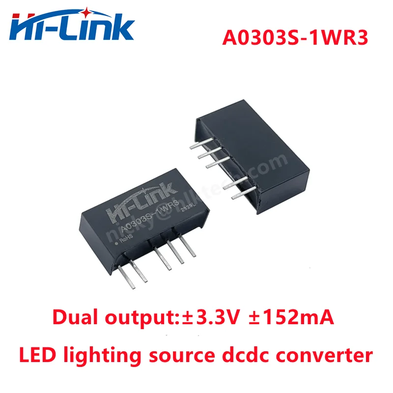 Free Shipping 3V to ±3.3 ±152mA Dual output DCDC converter 1W A0303S-1WR3 Switching power supply module for LED lighting source