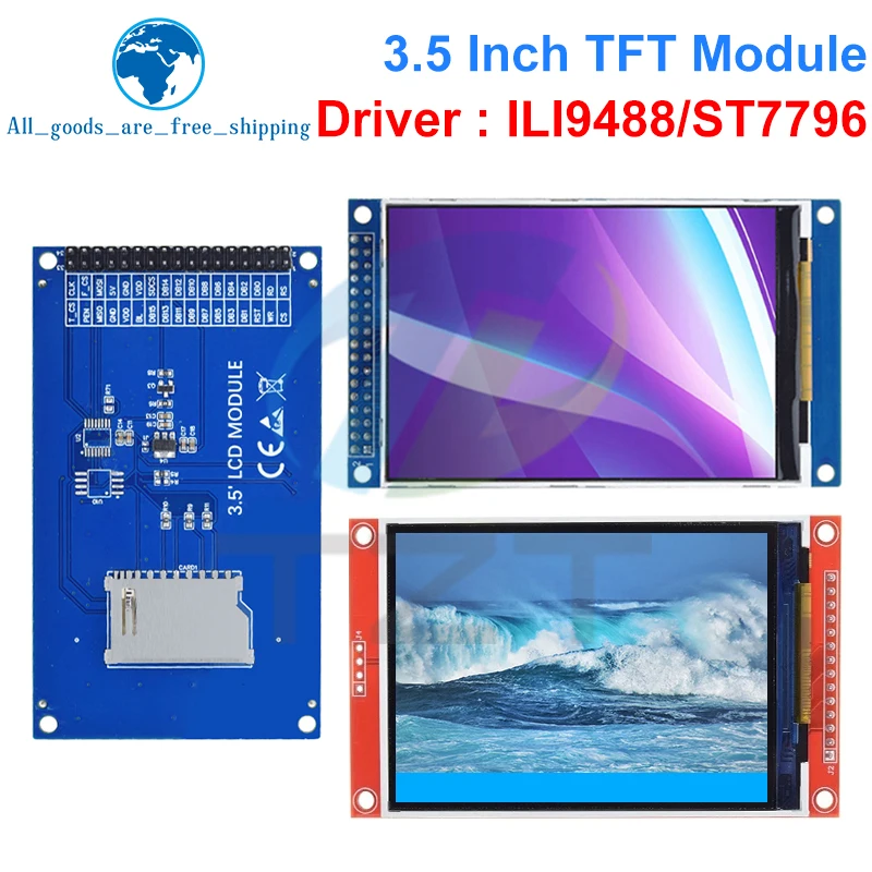 Imagem -04 - Módulo de Tela de Toque Lcd Display para Arduino Uno Mega2560 480x320 St7796u Ili9488 35