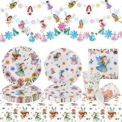 Stoviglie a tema fata farfalla modello principessa piatti tazze tovaglioli ragazze festa di compleanno matrimonio Baby Shower Decor forniture